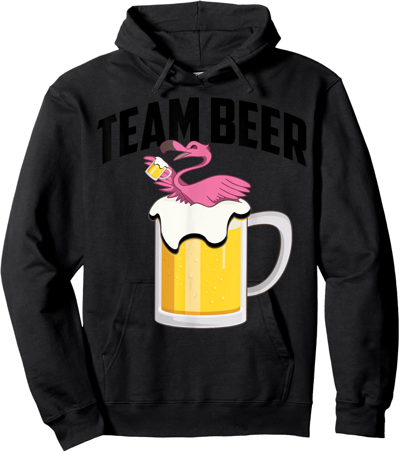 Cool Team Beer Funny Flamingo Bird Alcohol Drinker Fan Gift Hoodie - Hoodie | Black