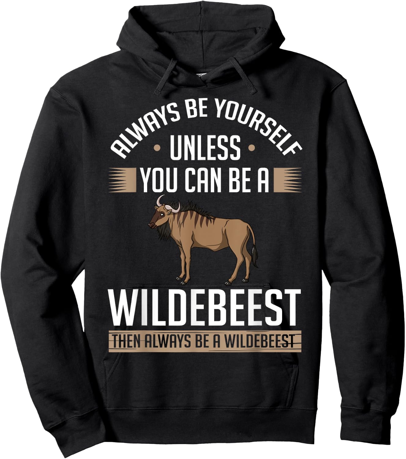 Blue Wildebeest Gnu Animal Antelope Hoodie - Hoodie | Black