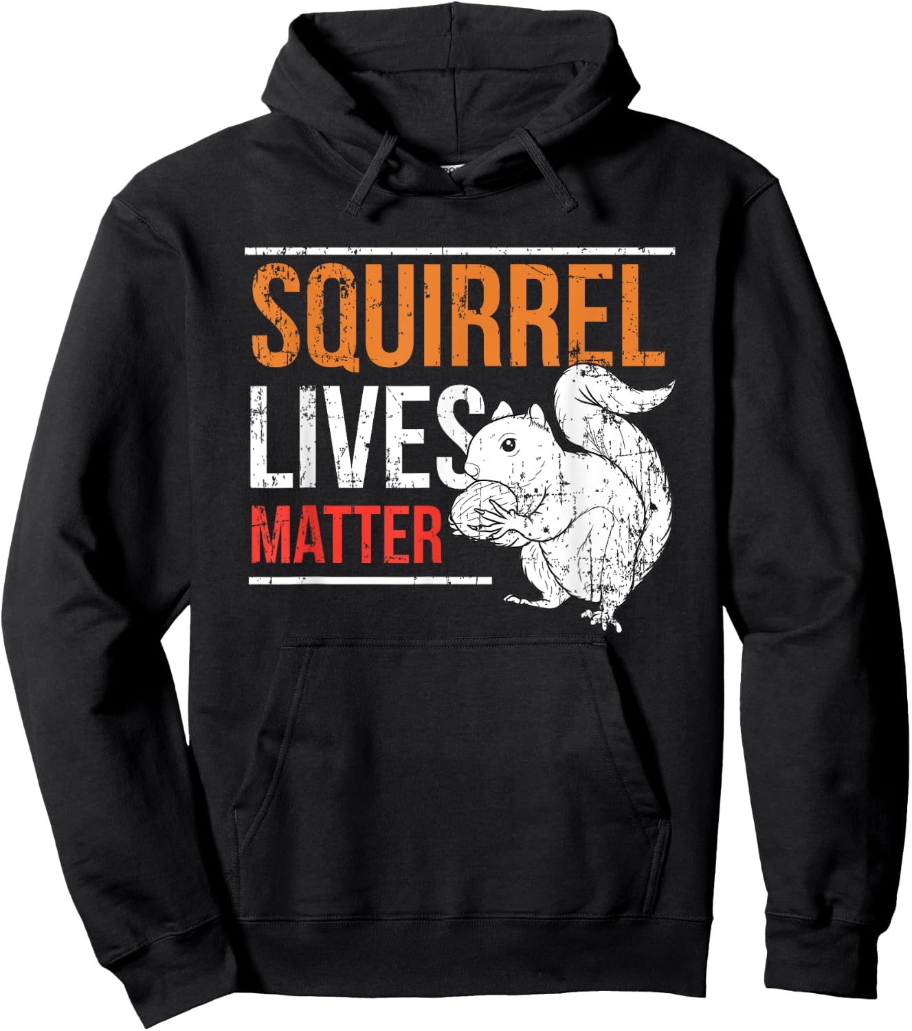 Funny Vintage Squirrel Lives Matter Gift Women Kids Hoodie - Hoodie | Black