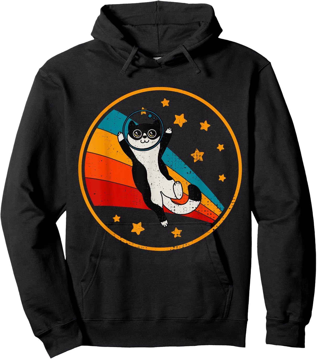 Cute Tuxedo Cat Two Tone Black & White Women Girls Kids Hoodie - Hoodie | Black