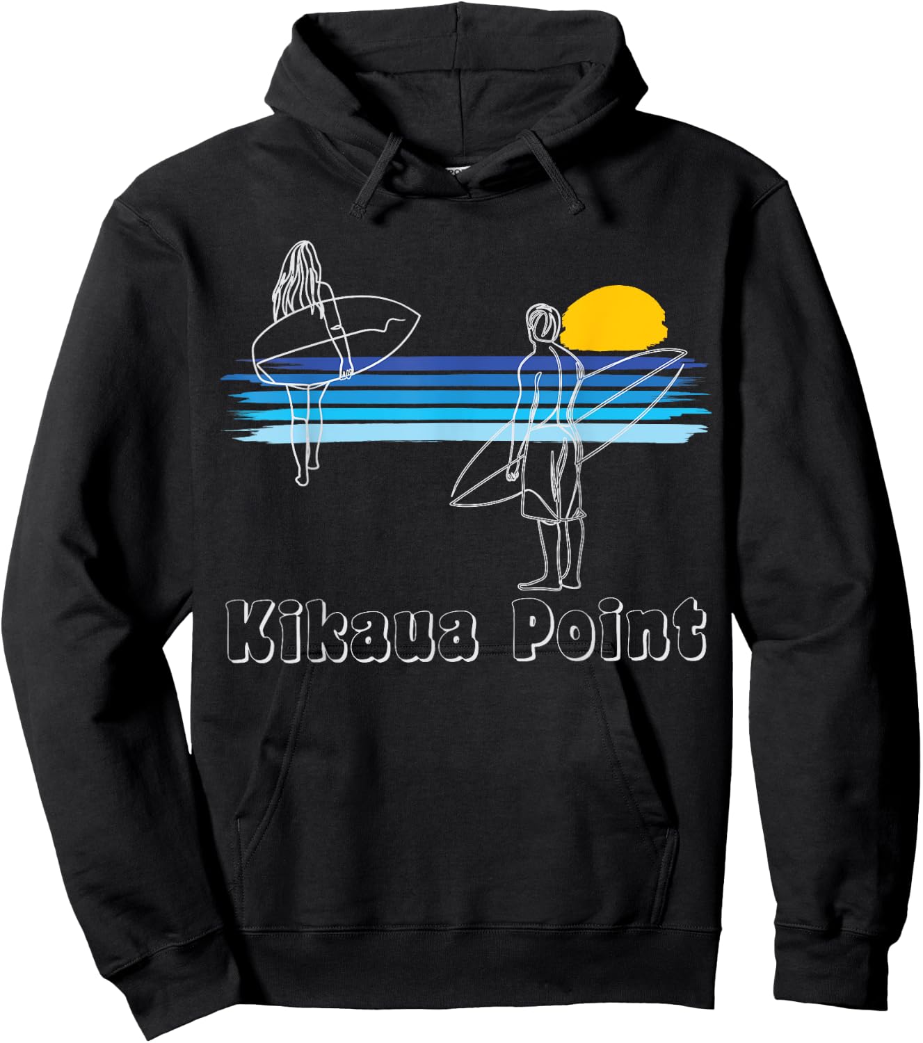 Kikaua Point Surfing Beach Surf Guy Girl Hoodie - Hoodie | Black