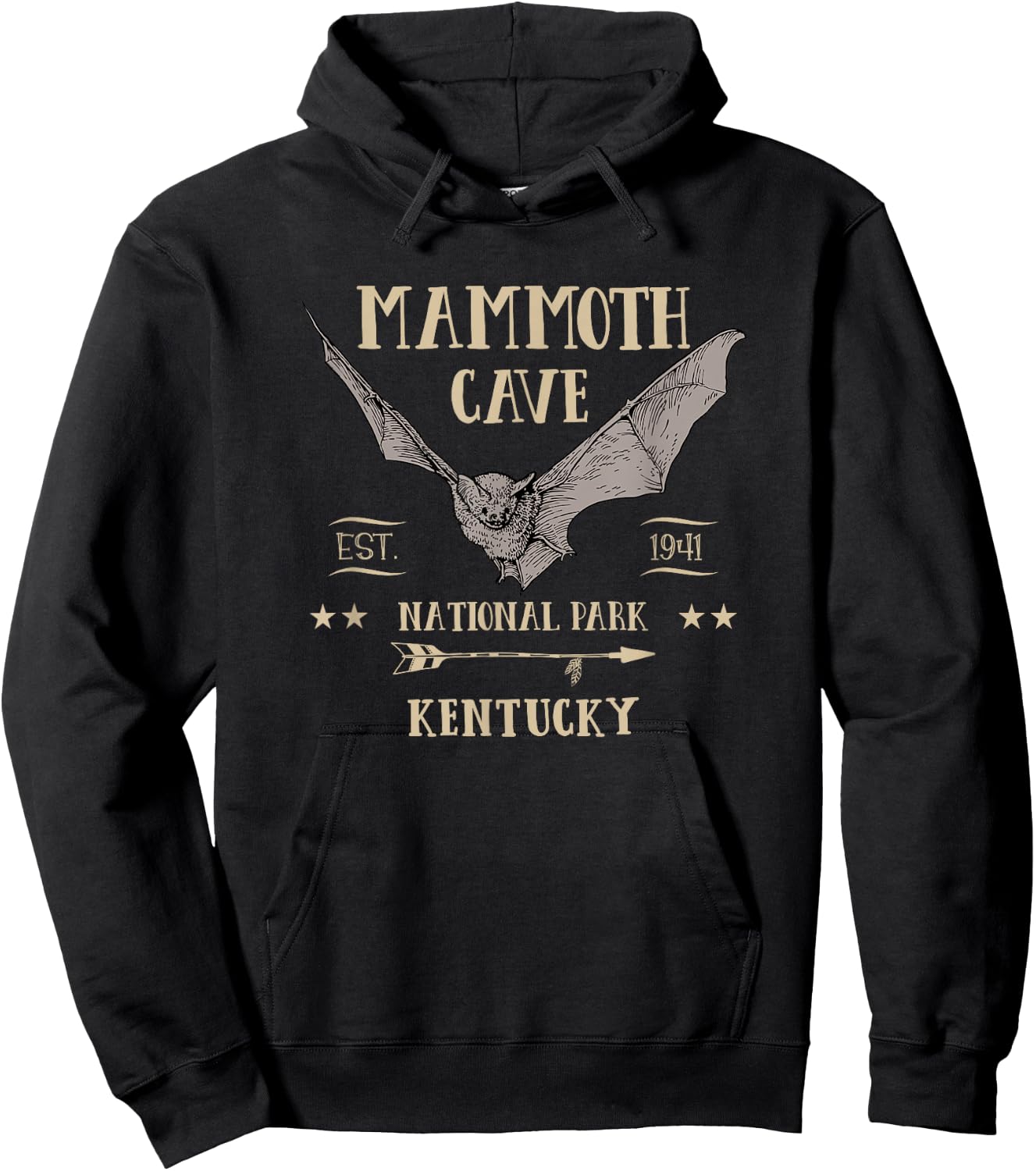 MAMMOTH CAVE NATIONAL PARK Bat Kentucky tourist souvenir Hoodie - Hoodie | Black