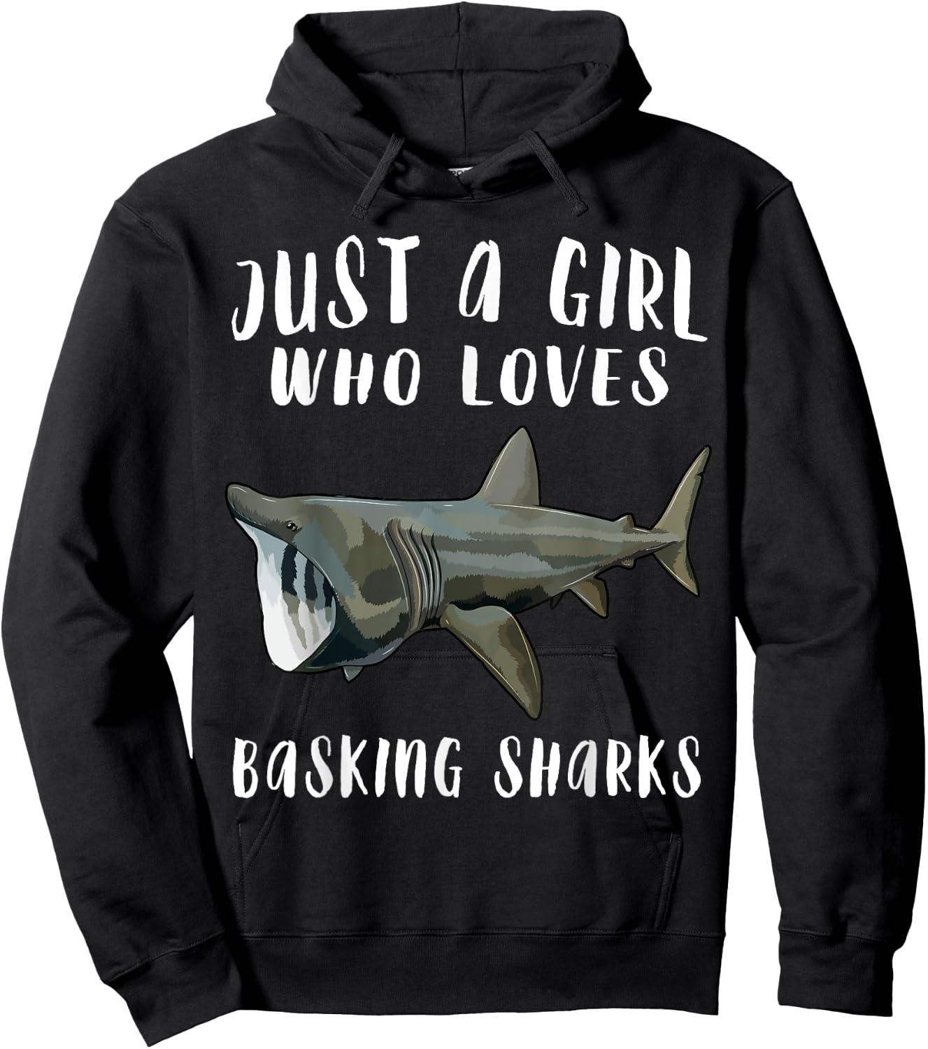 Im Just A Girl Who Loves Basking Shark Lover Gift Hoodie - Hoodie | Black