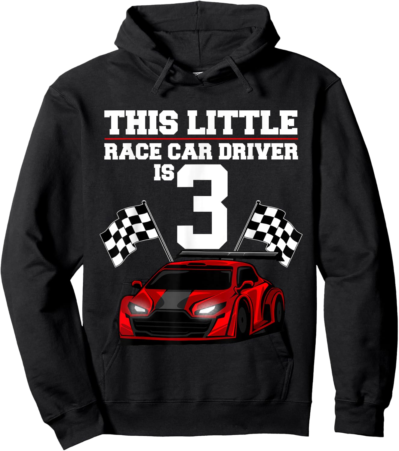 Funny 3rd Birthday Gift Boys 3 Years Old Race Car Drivers Hoodie - Hoodie | Black