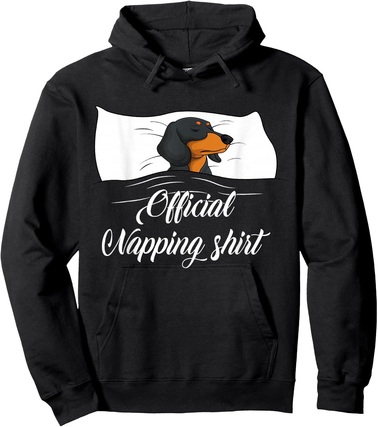 Sleeping Dachshund Pyjamas Dog Lover Gift Official Napping Hoodie - Hoodie | Black