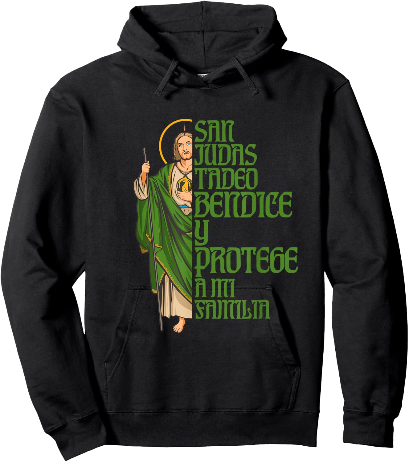 Saint Jude Thaddeus. Bless and protect my family Hoodie - Hoodie | Black
