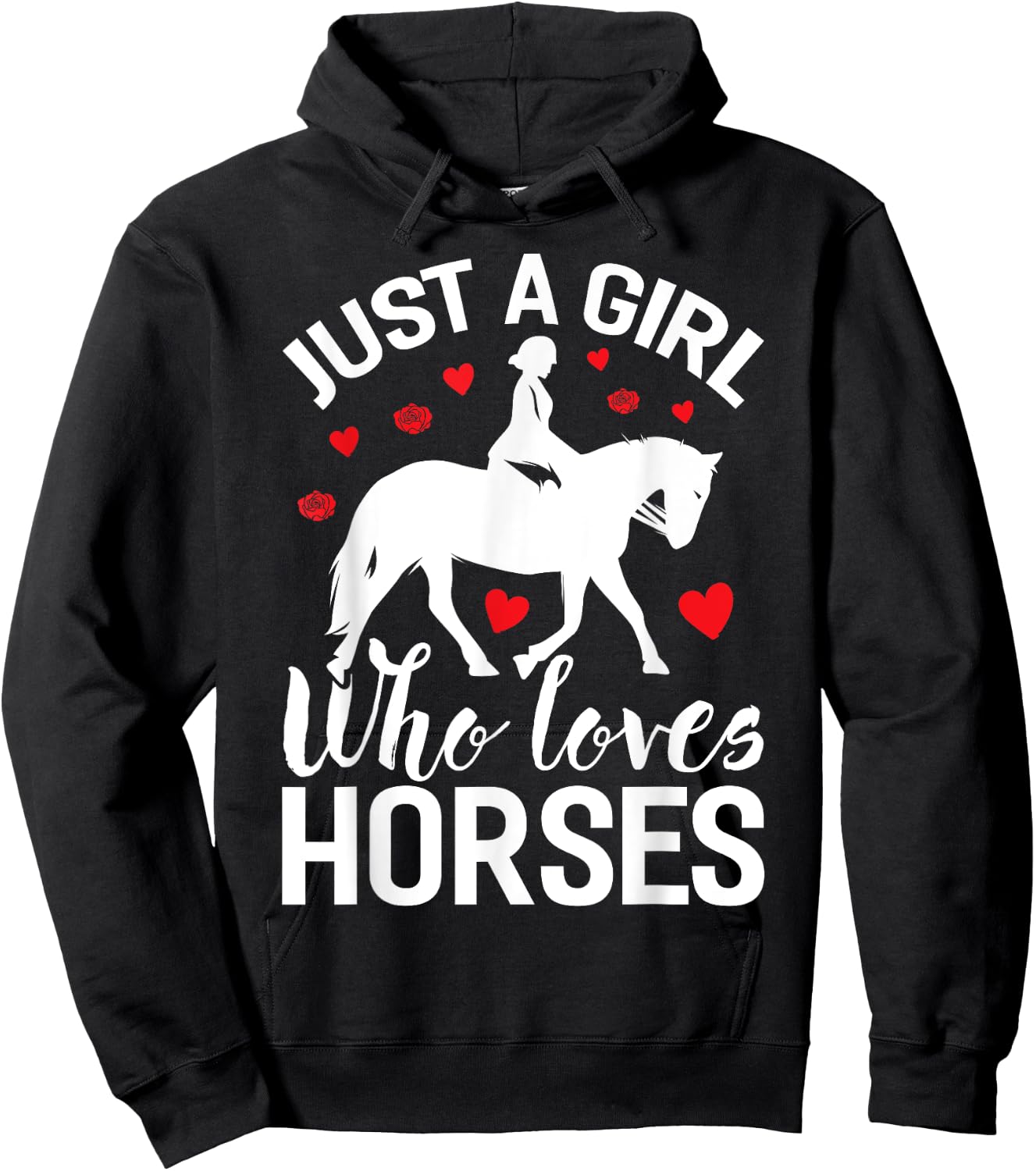 Funny Horse Girl Just A Girl Who Love Horses Hoodie - Hoodie | Black