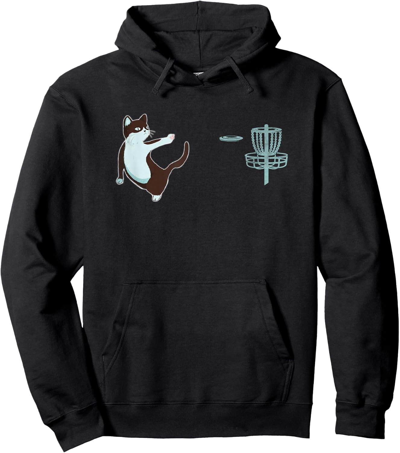 Disc Golf Cat Women Kids Hoodie - Hoodie | Black