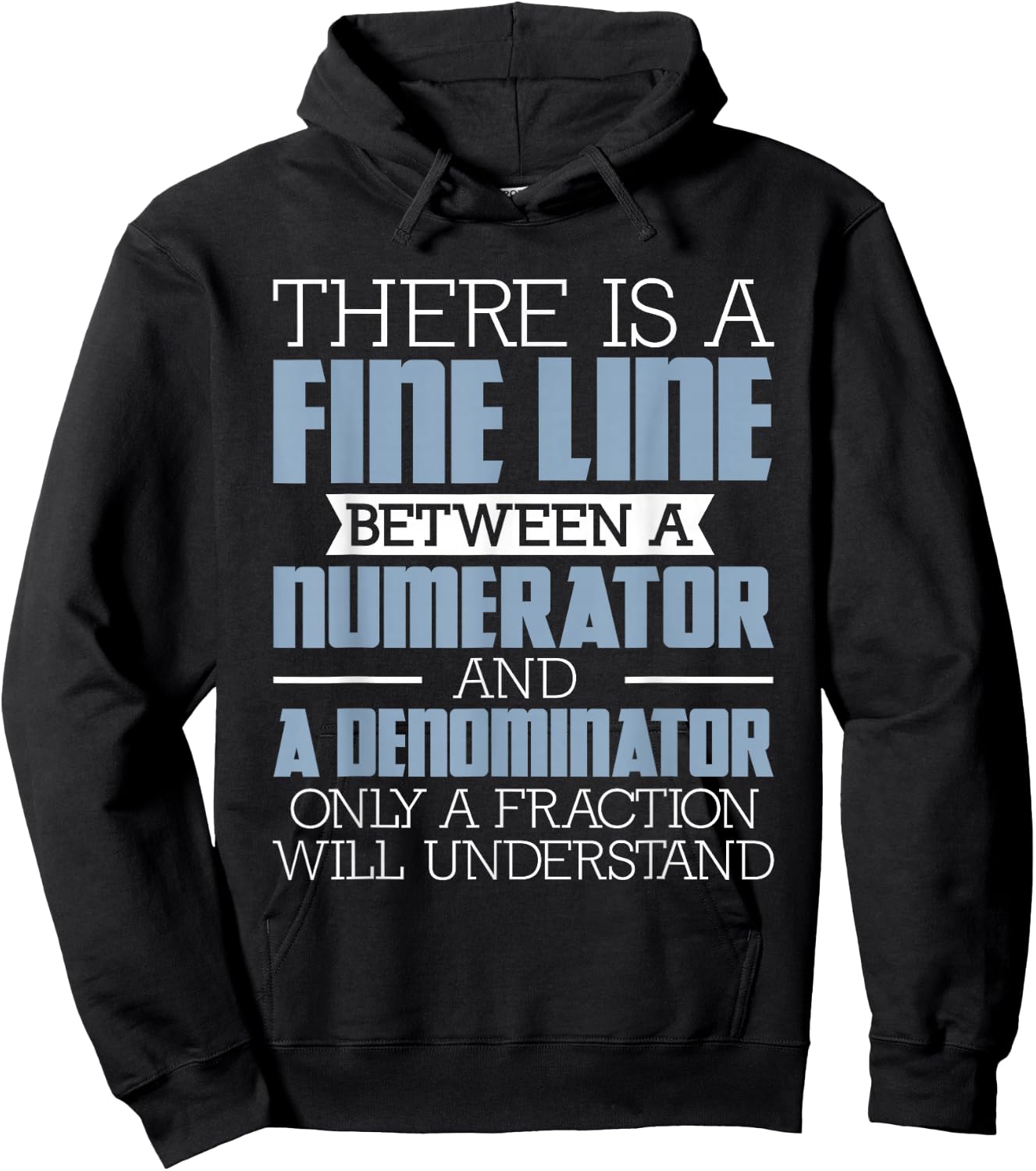 A Fine Line Between - Math Pun Math Lover Math Teacher Men Women Girls Kids Hoodie - Hoodie | Black