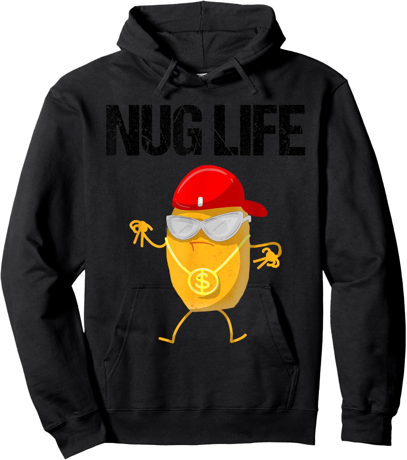 Funny Nug Life Gift | Cute Chicken Nuggets Lover Men Women Hoodie - Hoodie | Black