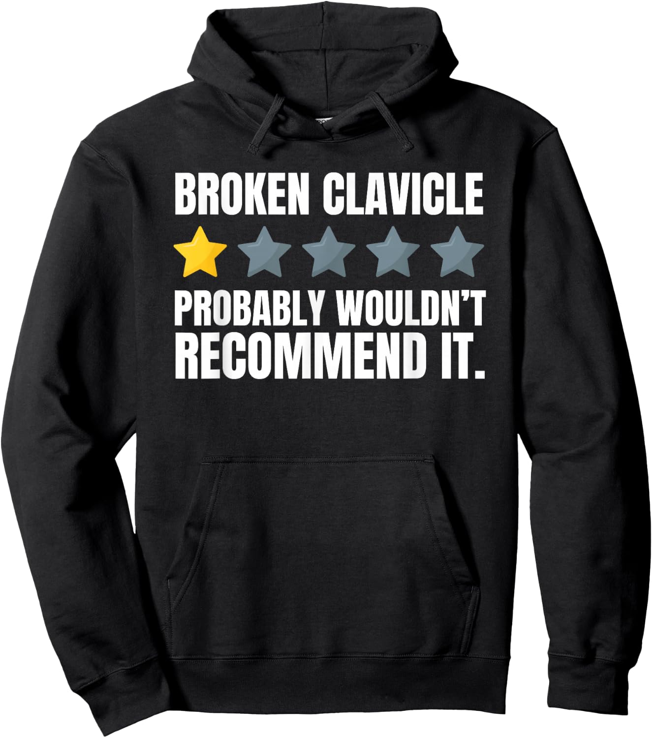 Funny Broken Clavicle and Fractured Collar Bone Injury Hoodie - Hoodie | Black