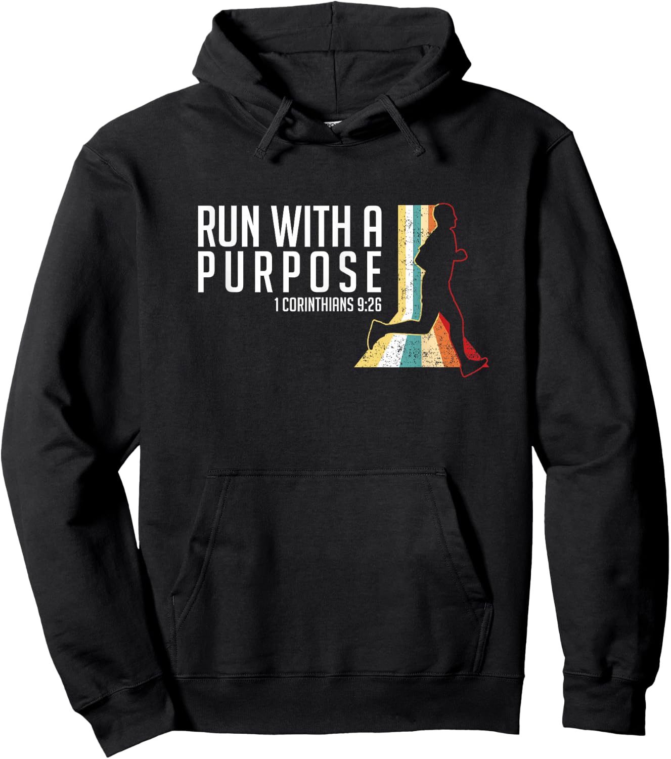 Bible Verse 1 Corinthians 9 26 Running Fitness Hoodie - Hoodie | Black