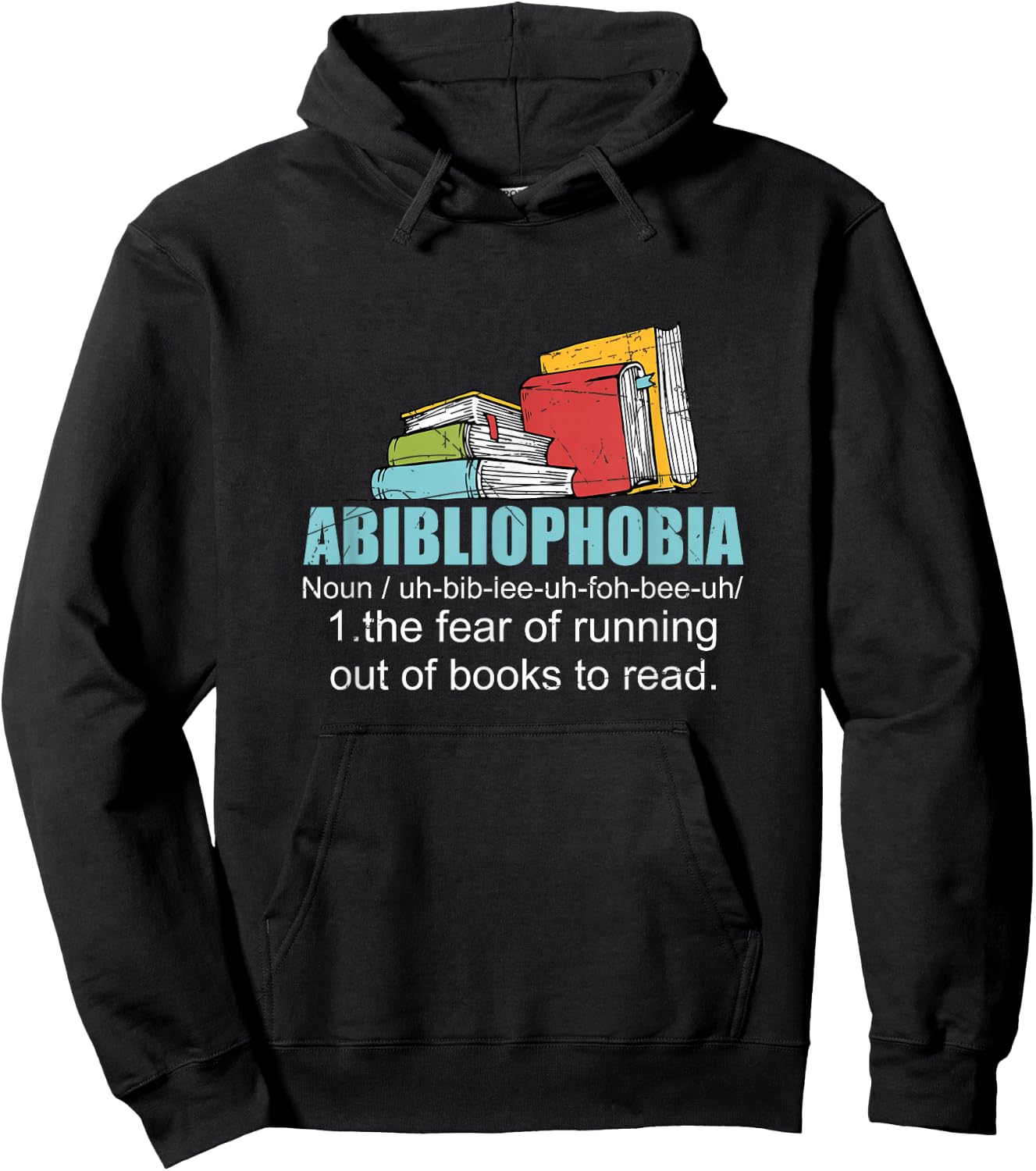 The Fear Of Running Out Of Books To Read Bookworm Reading Hoodie - Hoodie | Black