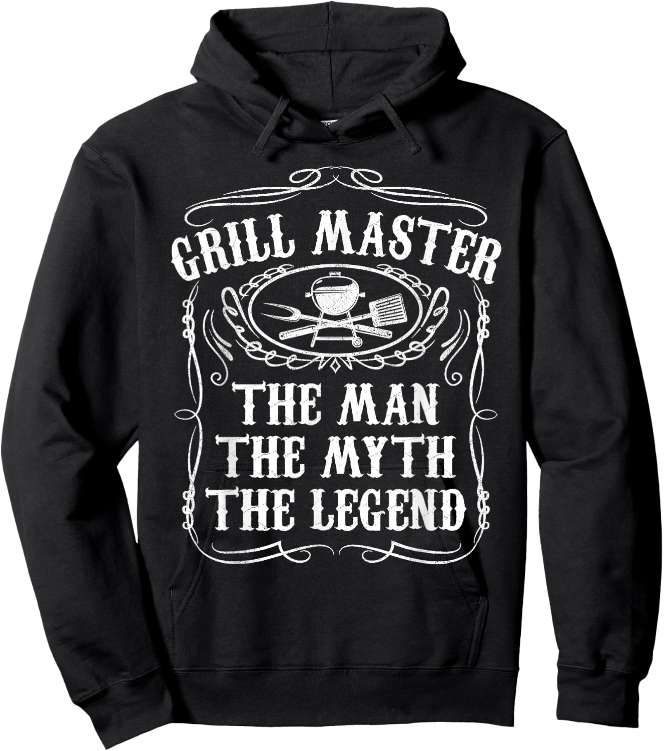 Grill Master The Man The Myth Legend Funny BBQ Smoker Gift Hoodie - Hoodie | Black