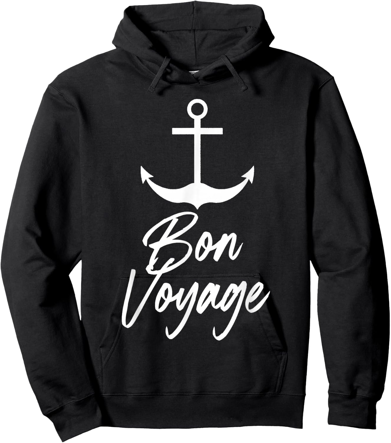 Nautical Bon Voyage anchor Hoodie - Hoodie | Black