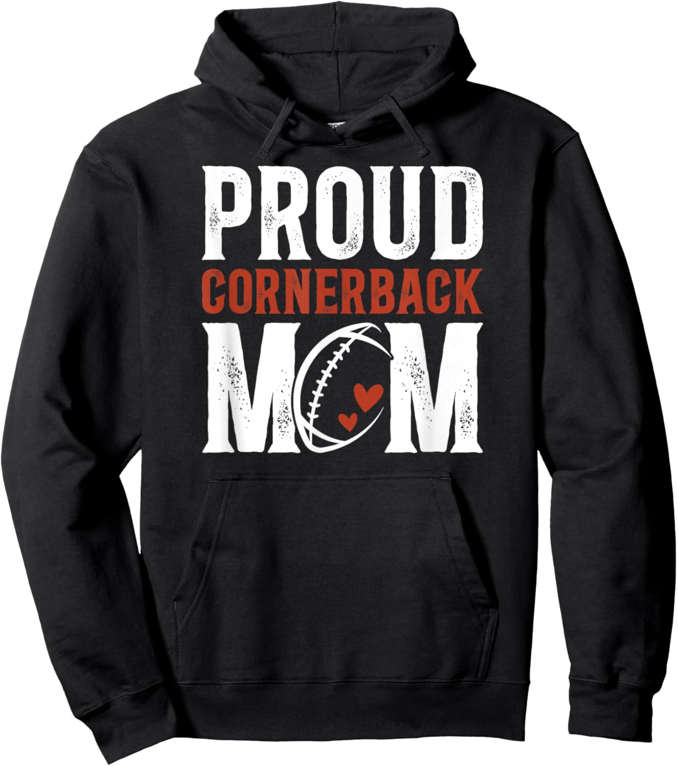 Proud Cornerback Mom Of A Football Cornerback Mama Hoodie - Hoodie | Black