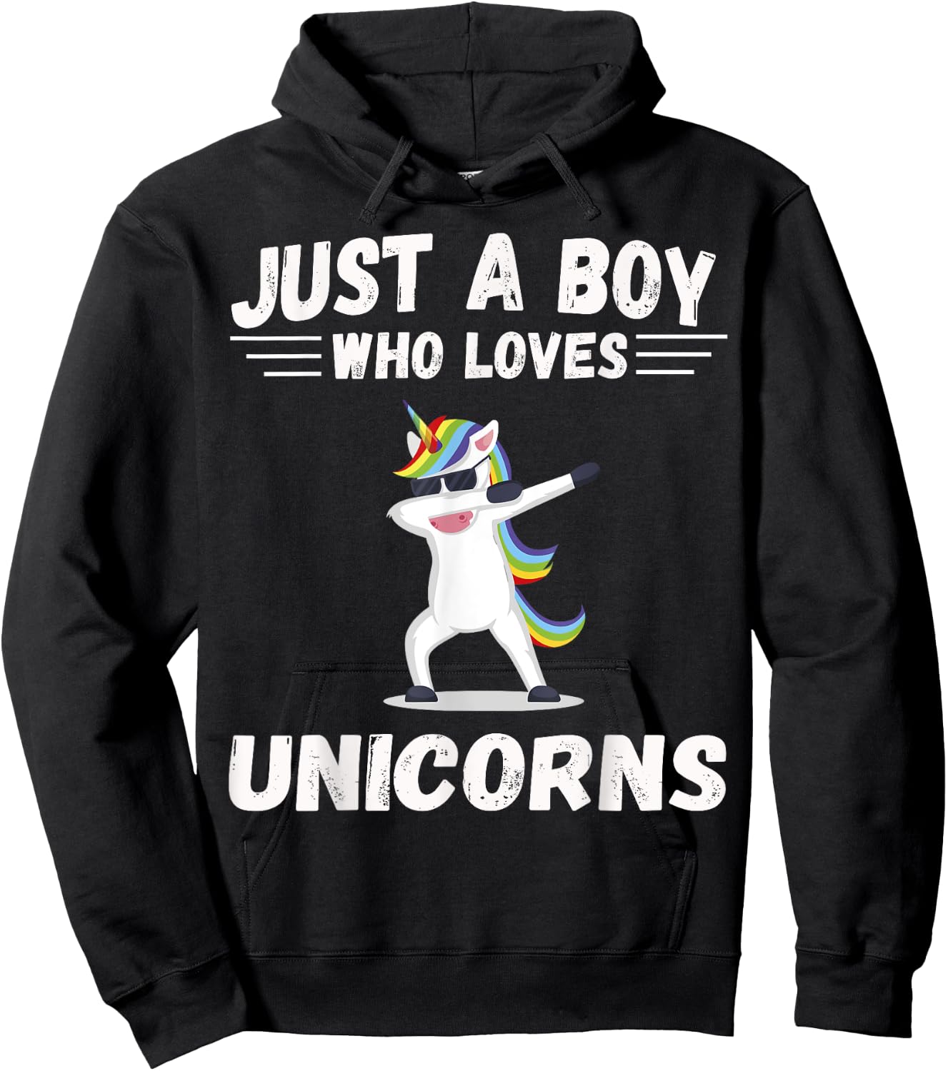 Cute Just a Boy who loves Unicorns Unicorn Gift Hoodie - Hoodie | Black