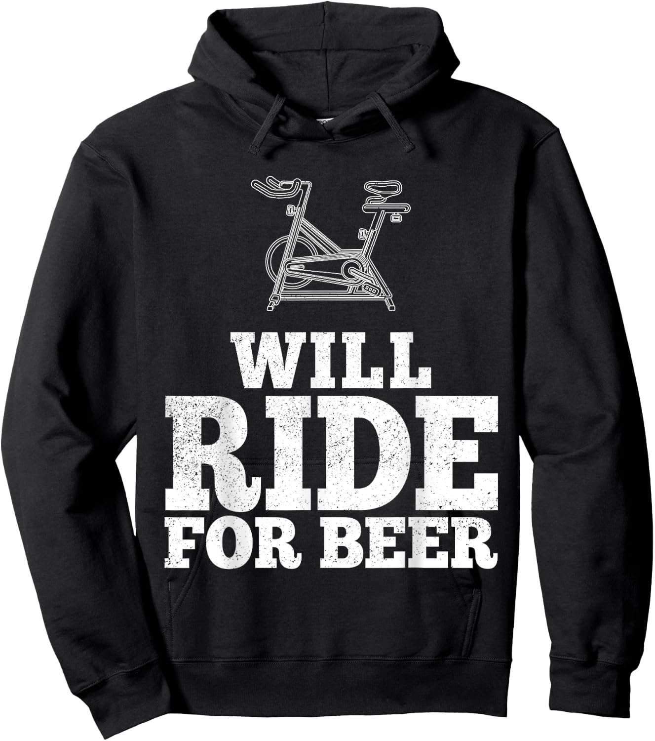 Will Ride For Beer Spin Class Funny Spinning Cycling Gym Hoodie - Hoodie | Black