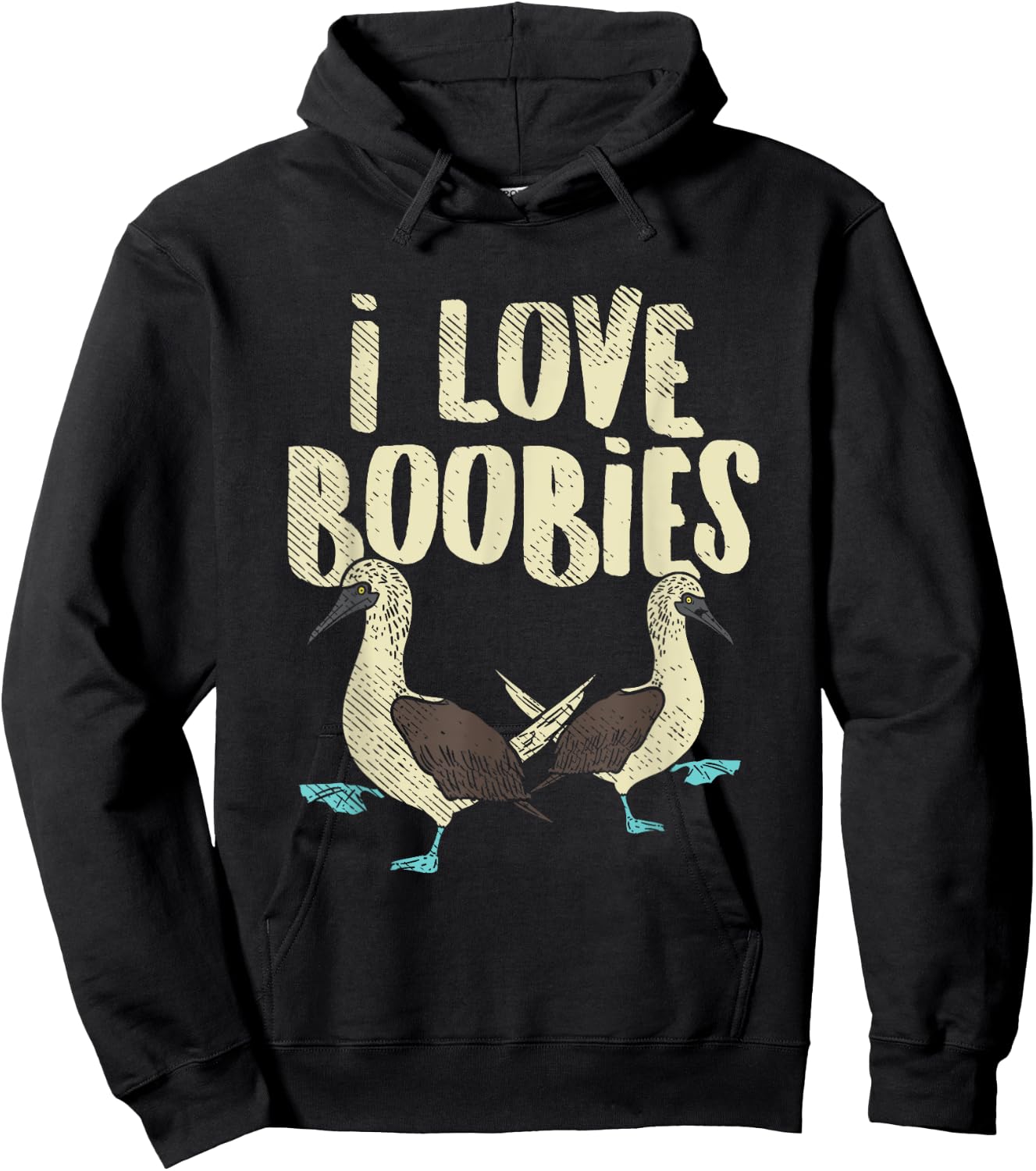 Blue-Footed Boobie Bird Birdwatcher Fun Pun - I Love Boobies Hoodie - Hoodie | Black