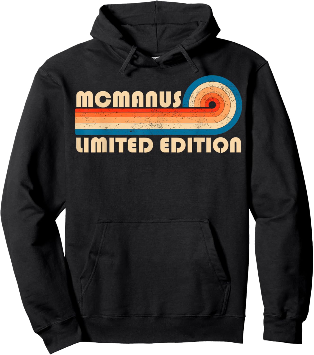 MCMANUS Surname Retro Vintage 80s 90s Birthday Reunion Hoodie - Hoodie | Black