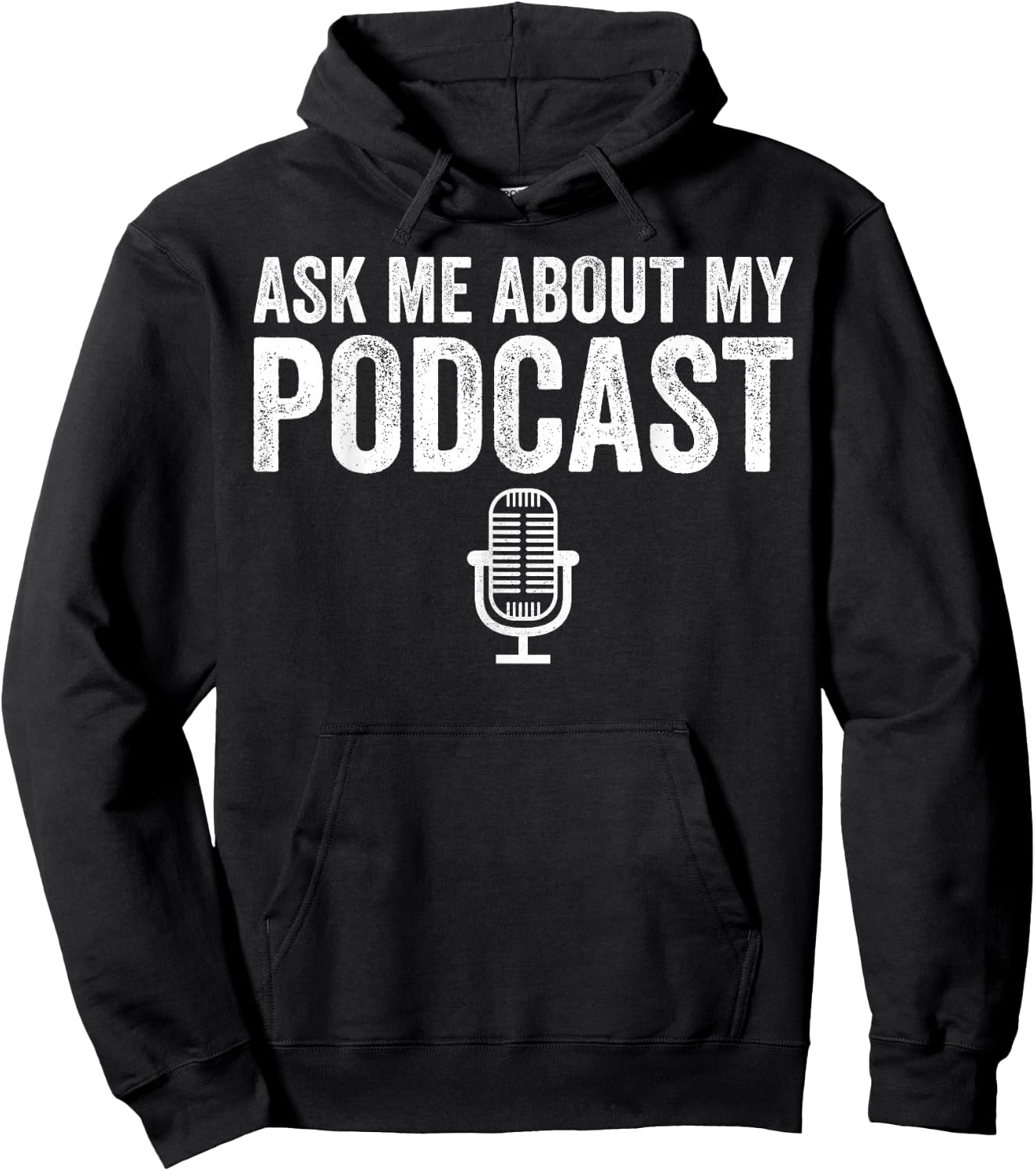 Ask Me About My Podcast Podcasting Funny Podcaster Hoodie - Hoodie | Black