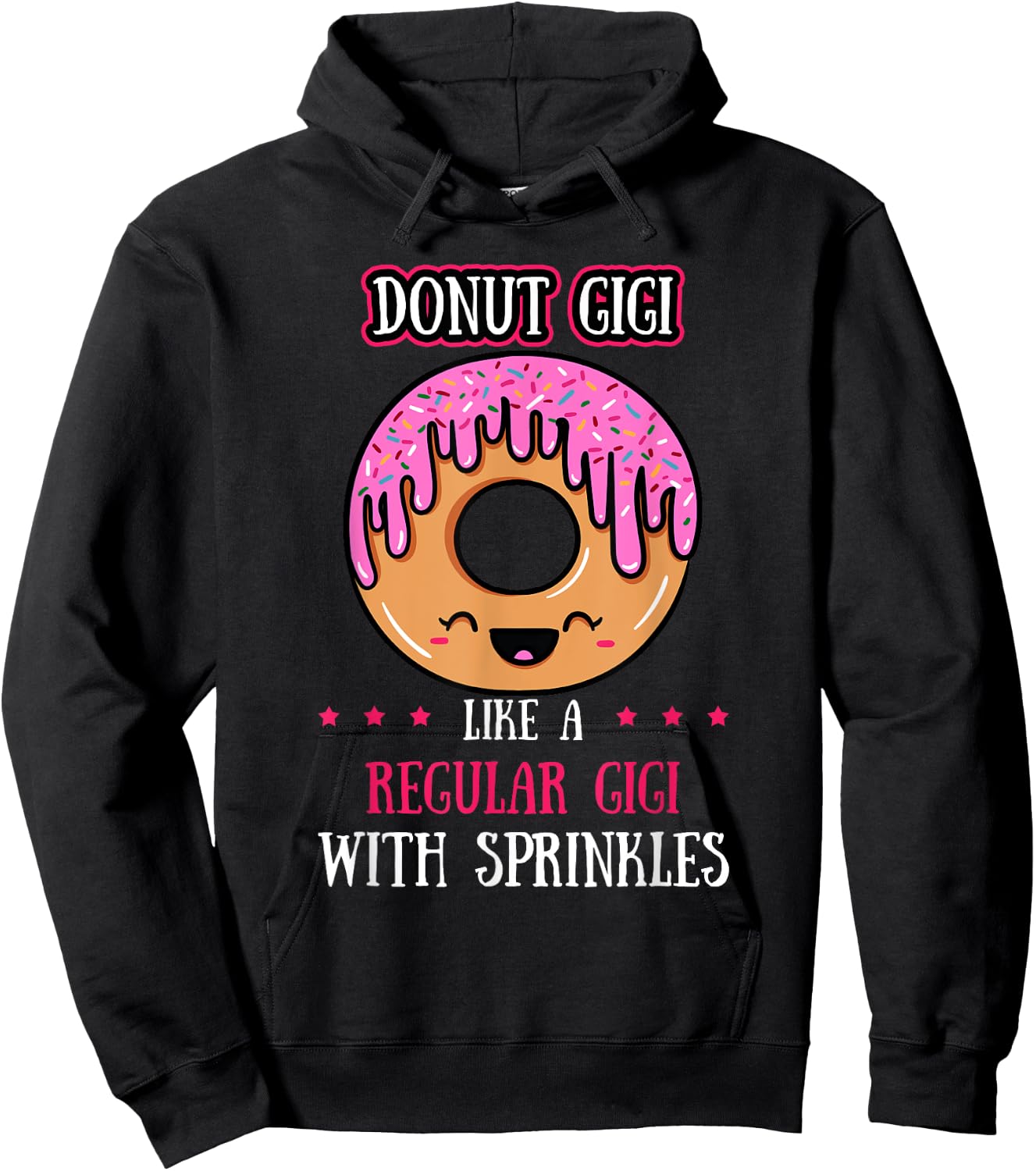 Donut Gigi Doughnut Grandmother Gammy Fried Dough Lover Hoodie - Hoodie | Black