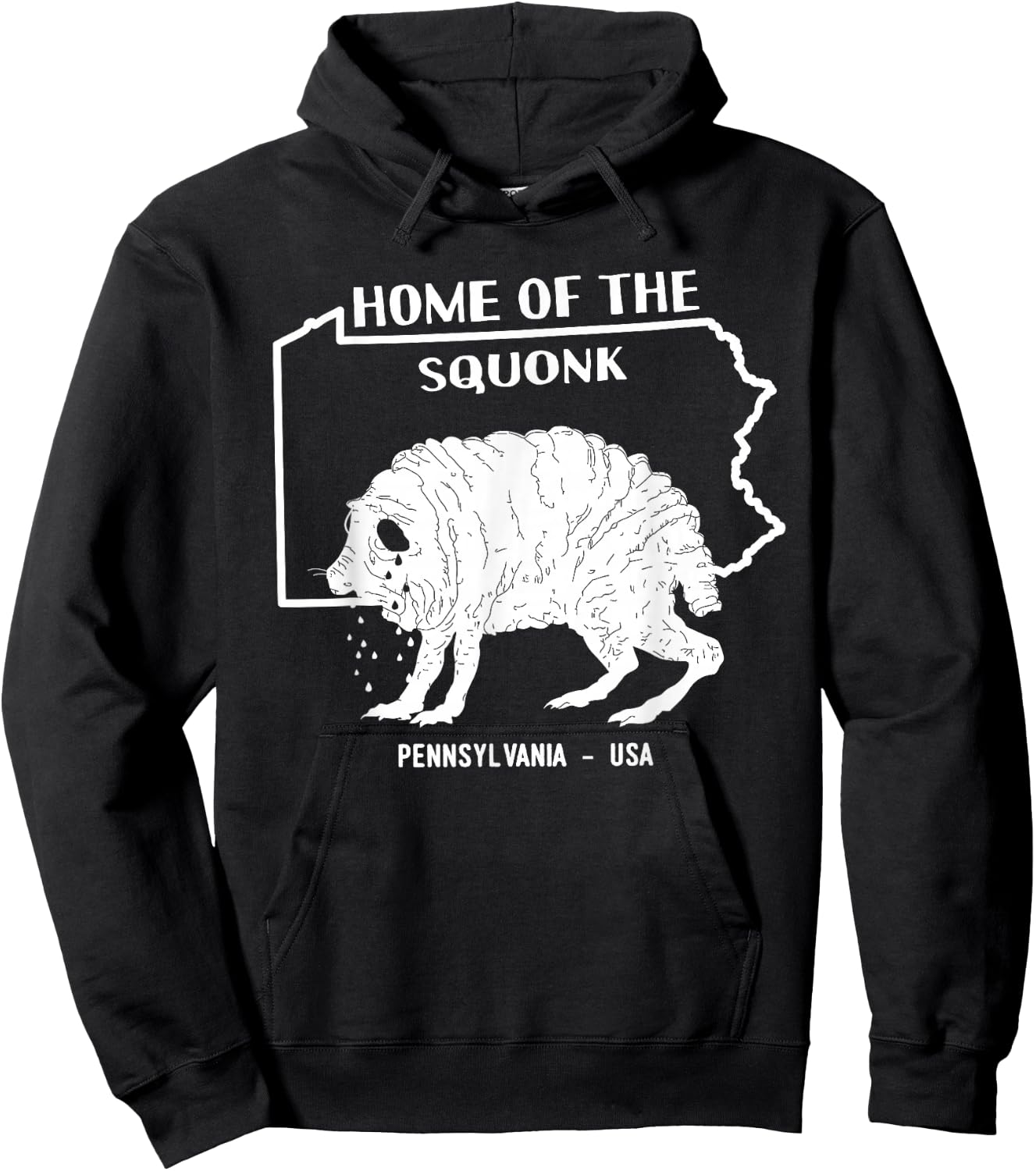 Home of the Squonk Cryptid Monster Sad Emo USA Pennsylvania Hoodie - Hoodie | Black