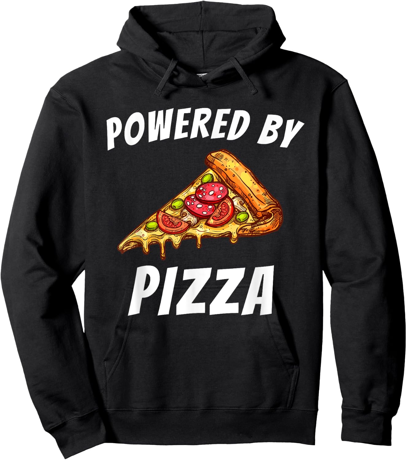 Powered by Pizza - Food Lover Foodie Hoodie - Hoodie | Black