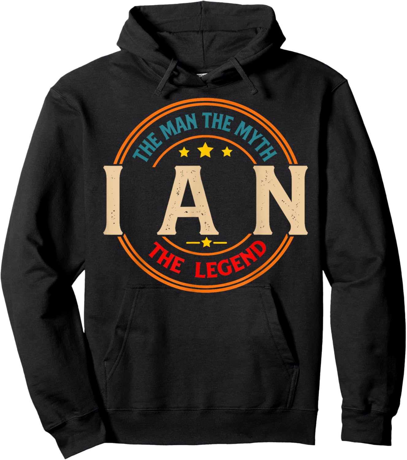 IAN The Man The Myth The Legend Vintage Personalized Hoodie - Hoodie | Black