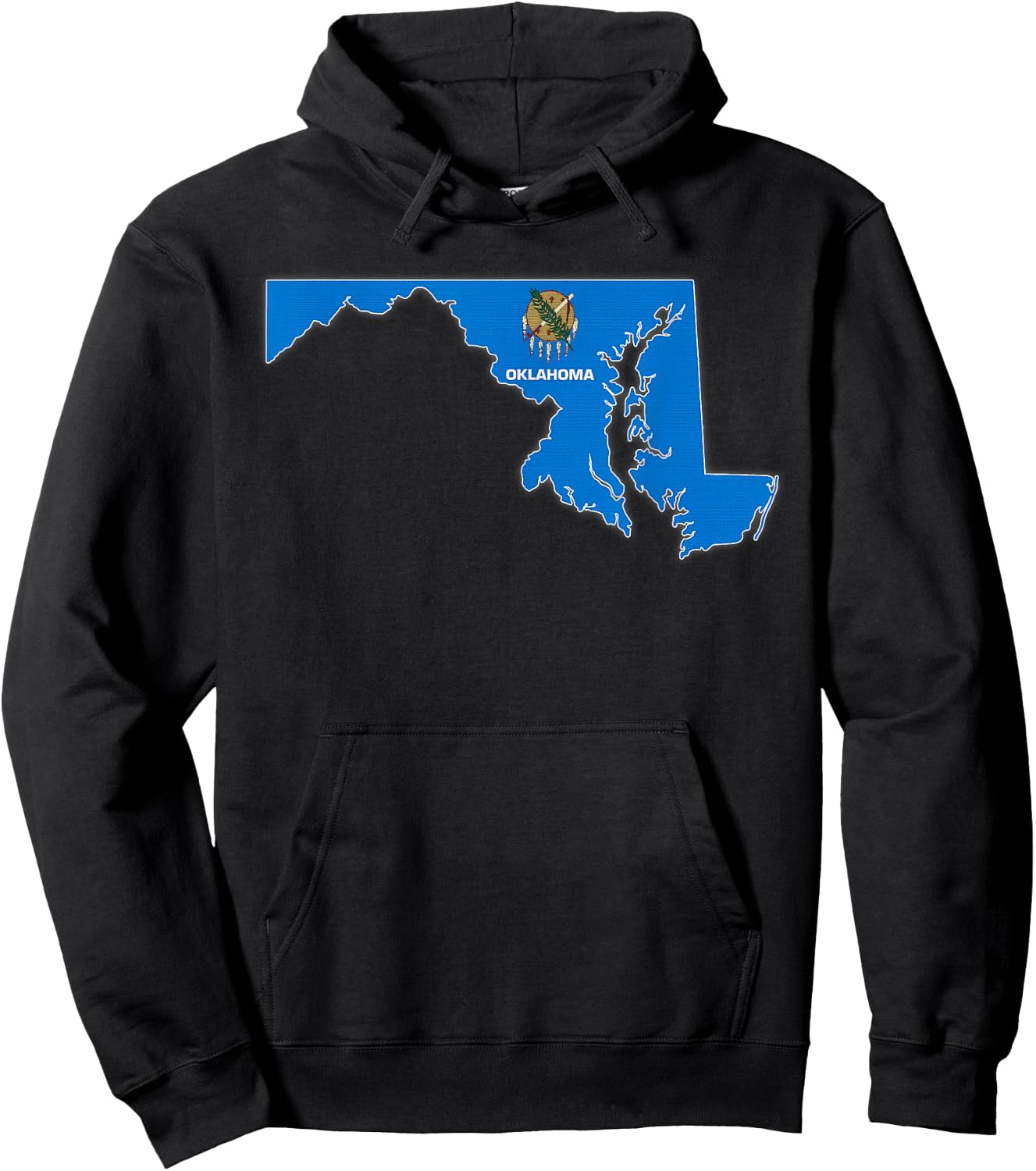 MARYLAND STATE MAP OKLAHOMA OK Flag Roots Men Women Gift Hoodie - Hoodie | Black