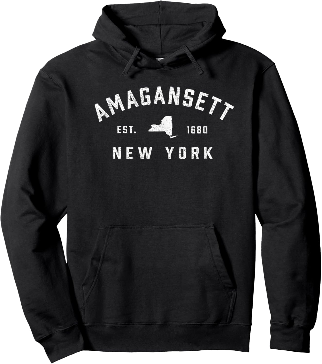 Amagansett New York Est 1680 Vintage Preppy Throwback Hoodie - Hoodie | Black