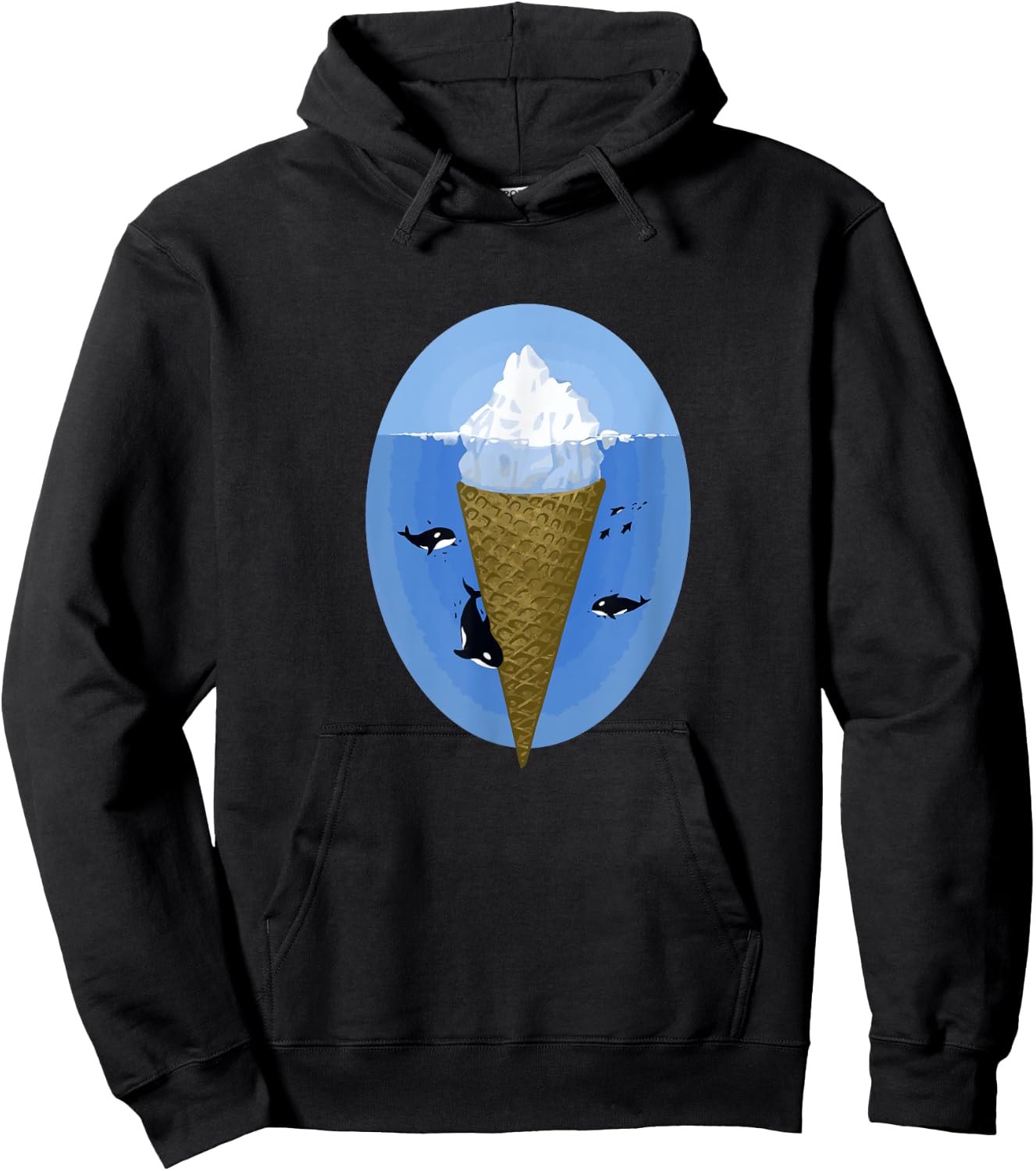 Ice cream cone Iceberg cute funny Women Kids Hoodie - Hoodie | Black