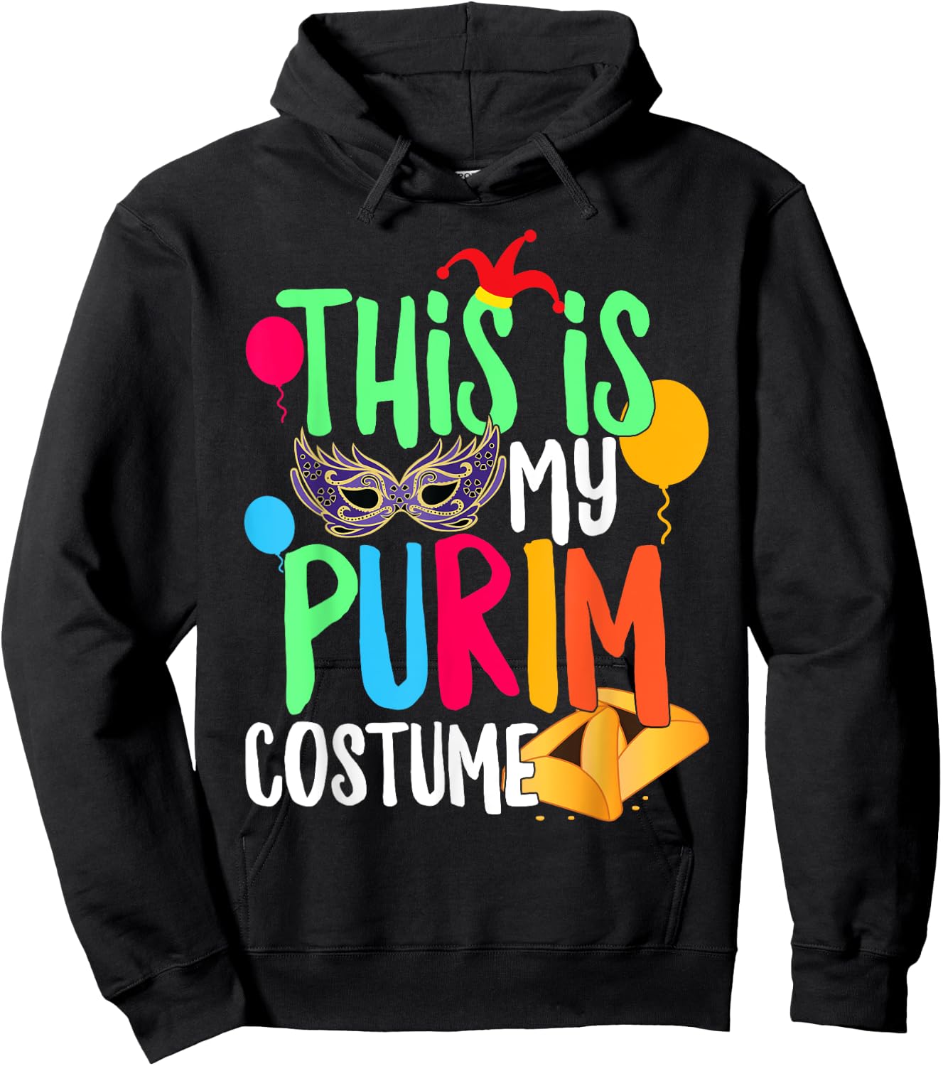 This Is My Purim Costume Jewish Happy Purim Hamantash Gift Hoodie - Hoodie | Black