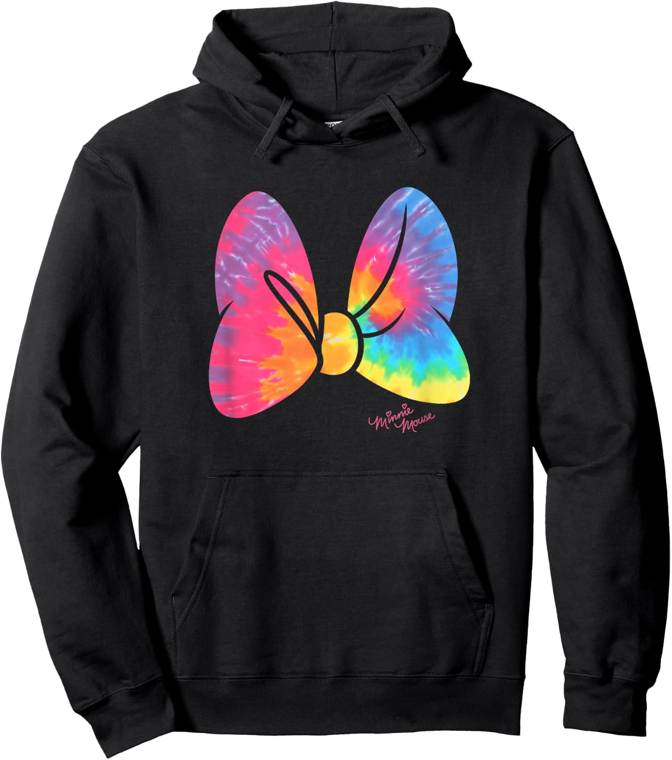 Disney Minnie Mouse Large Tie Dye Bow Hoodie - Hoodie | Black