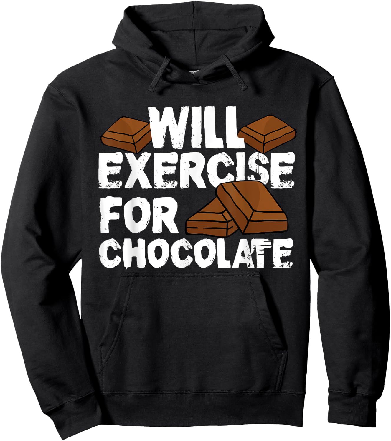 Funny Fitness Workout Gym Will Exercise For Chocolate Hoodie - Hoodie | Black