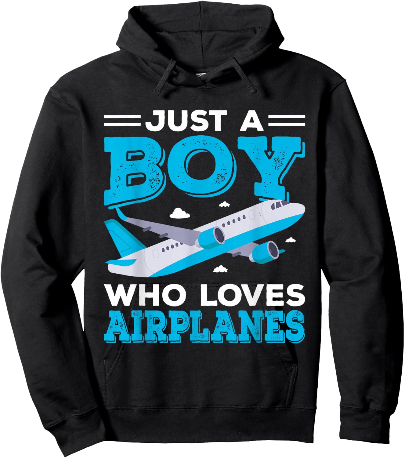 Just A Boy Who Loves Airplanes Funny Plane Lover Boys Gift Hoodie - Hoodie | Black