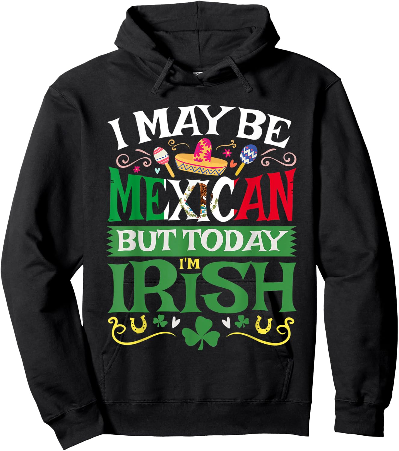 St. Saint Patrick's Day Mexican Latino Beer Shamrock Gift Hoodie - Hoodie | Black