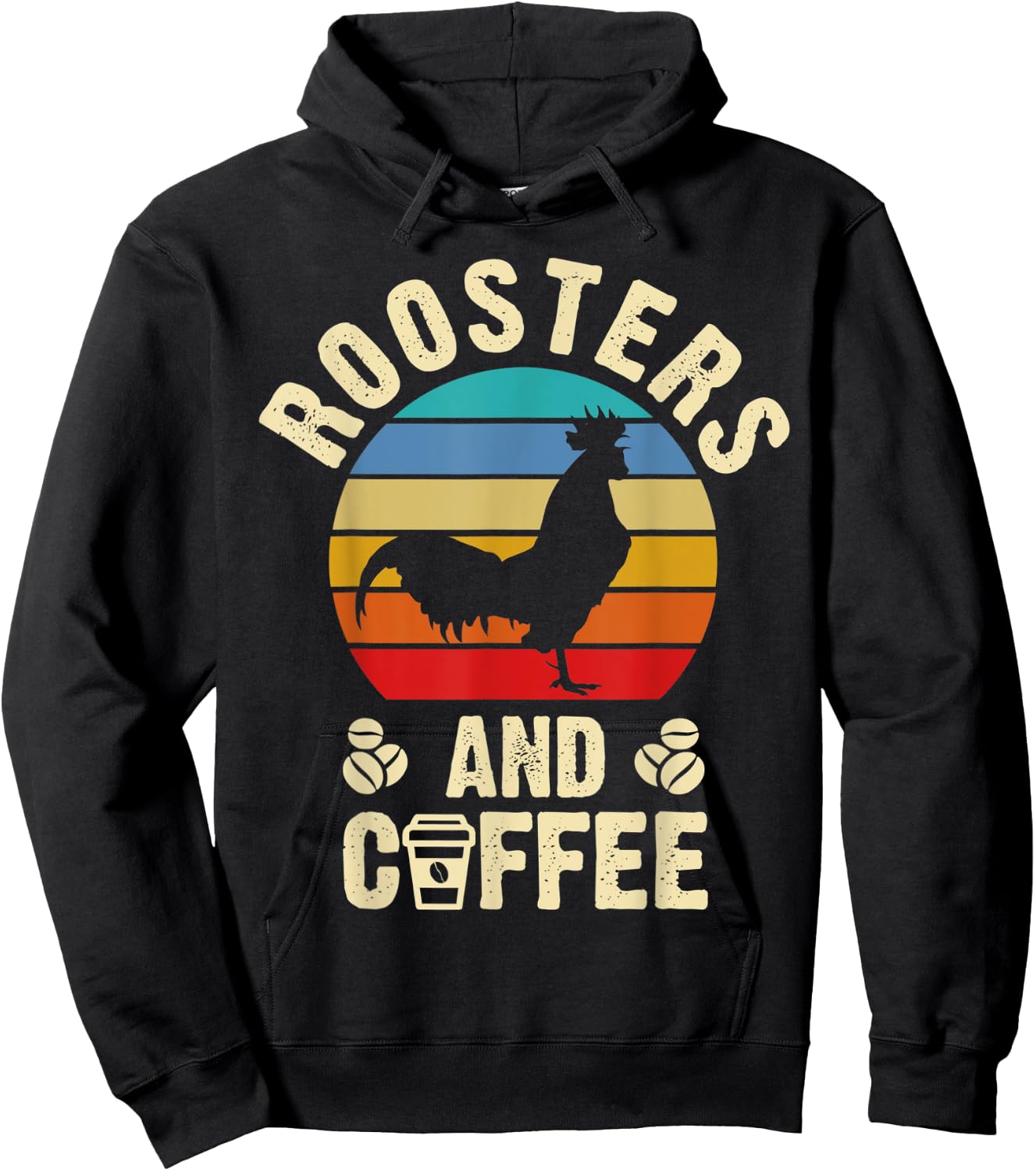 I like Roosters & Coffee Funny vintage Pet theme lover gift Hoodie - Hoodie | Black