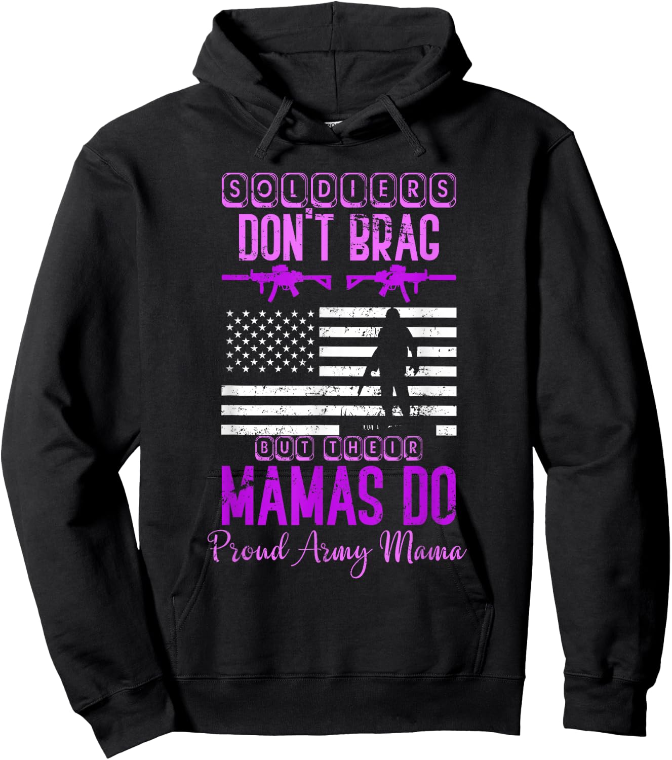 Soldiers Mom Mothers Day Gift Proud Army Mother Hoodie - Hoodie | Black