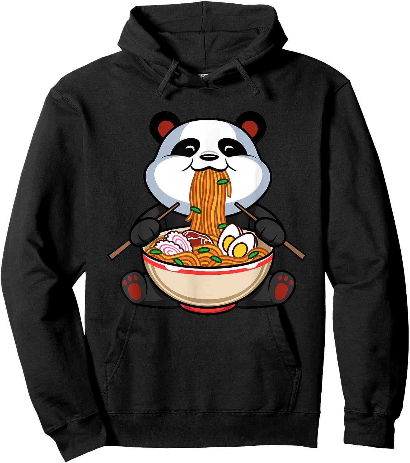 Funny Cute Kawaii Panda Ramen Noodles Japanese Anime Gift Hoodie - Hoodie | Black