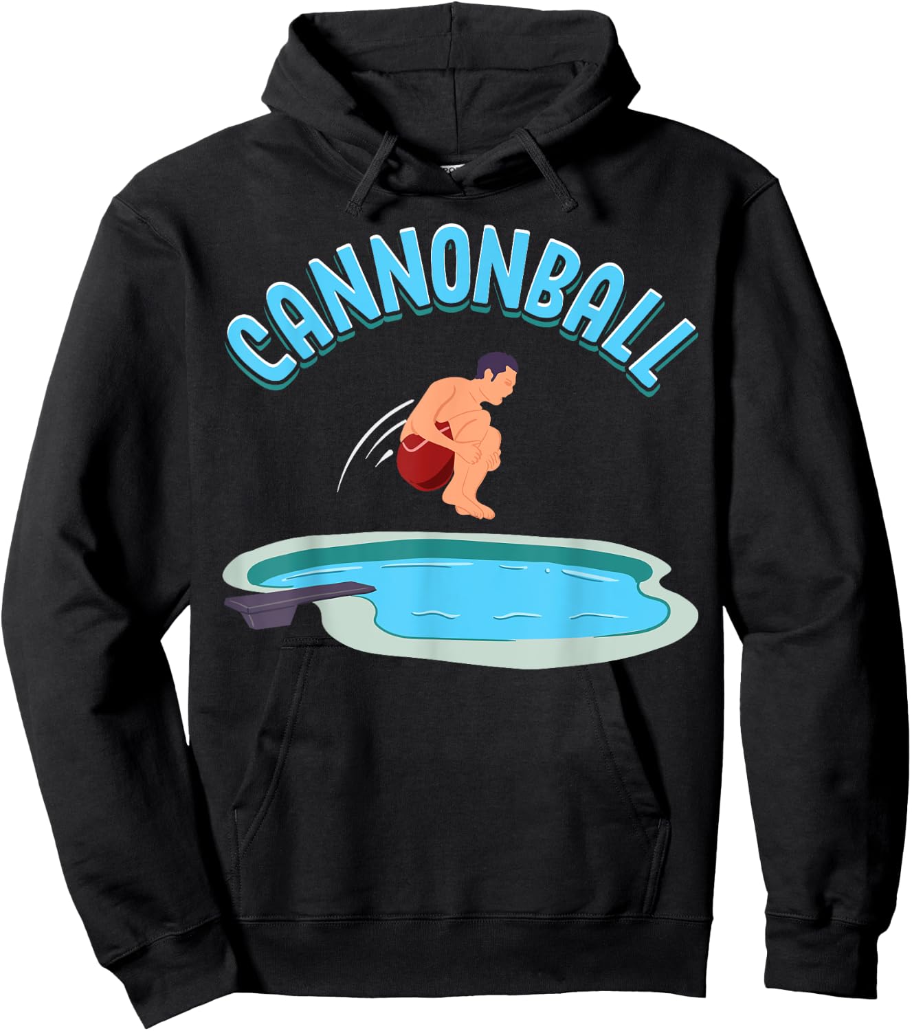 Cannonball Swimming Pool Fun Diving Funny Diver Swimmer Cool Hoodie - Hoodie | Black