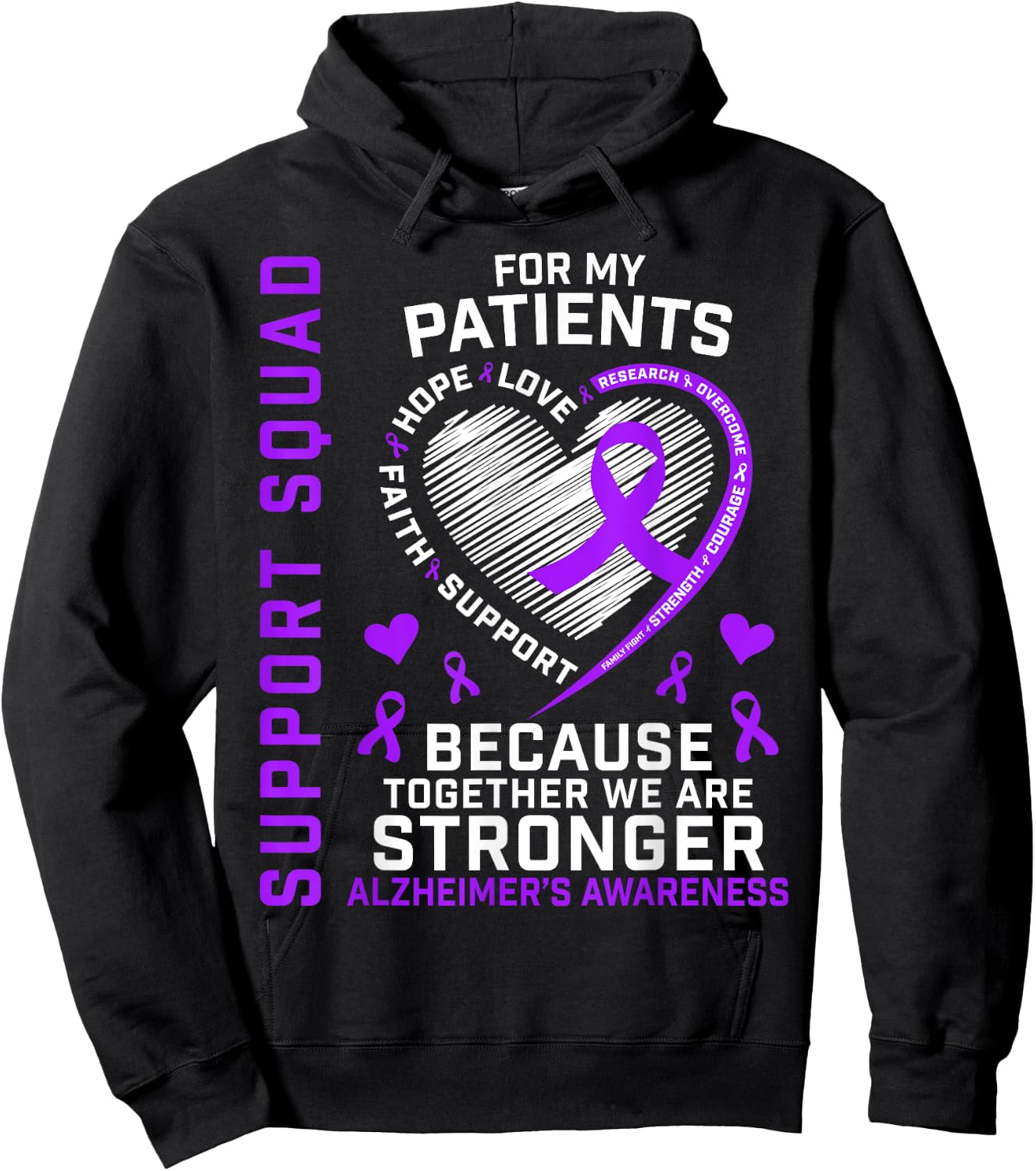 Support Crew RN Nurse Alzheimers Awareness Products Dementia Hoodie - Hoodie | Black