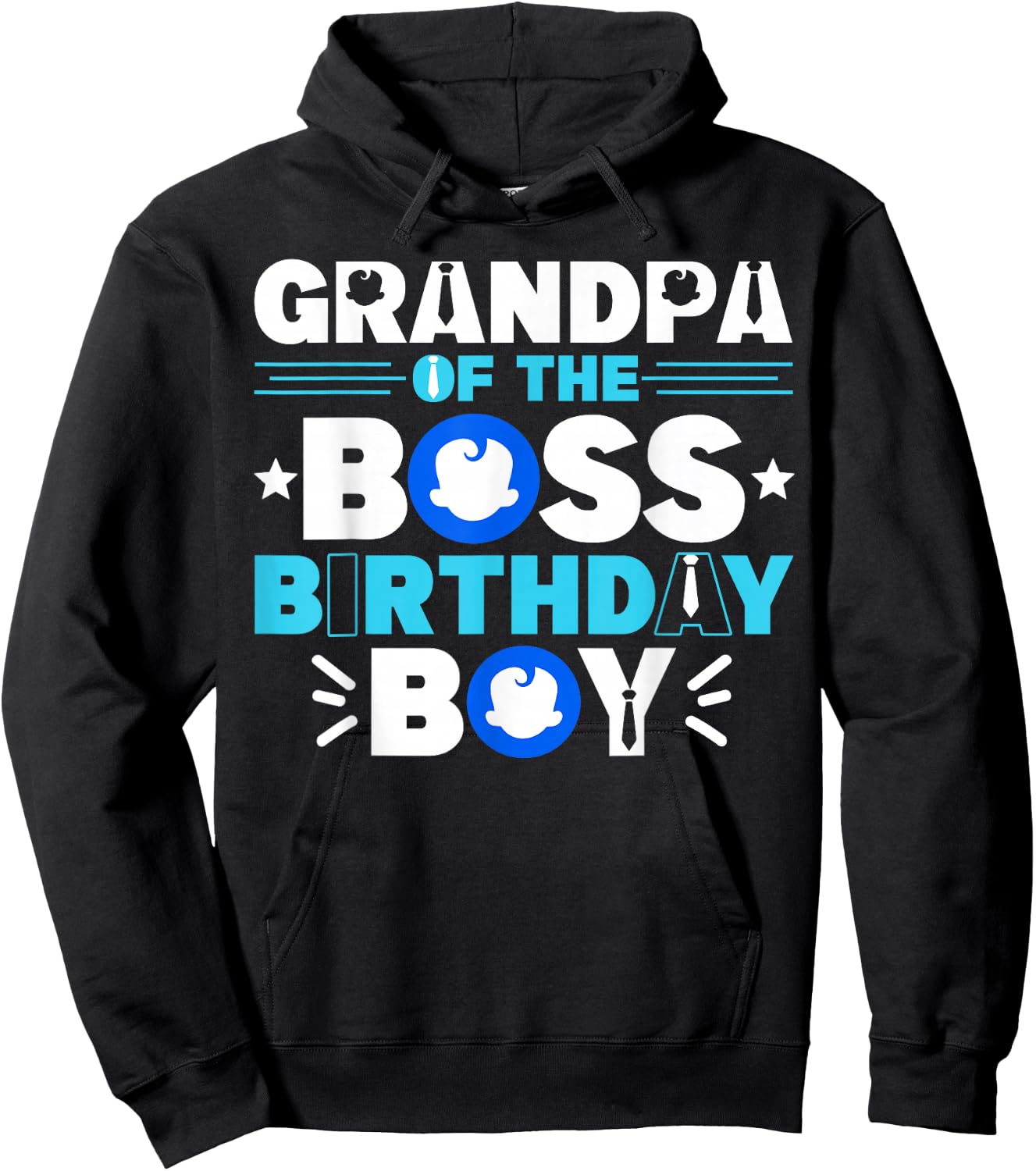Grandpa Of The Boss Birthday Boy Baby Decor Family Matching Hoodie - Hoodie | Black