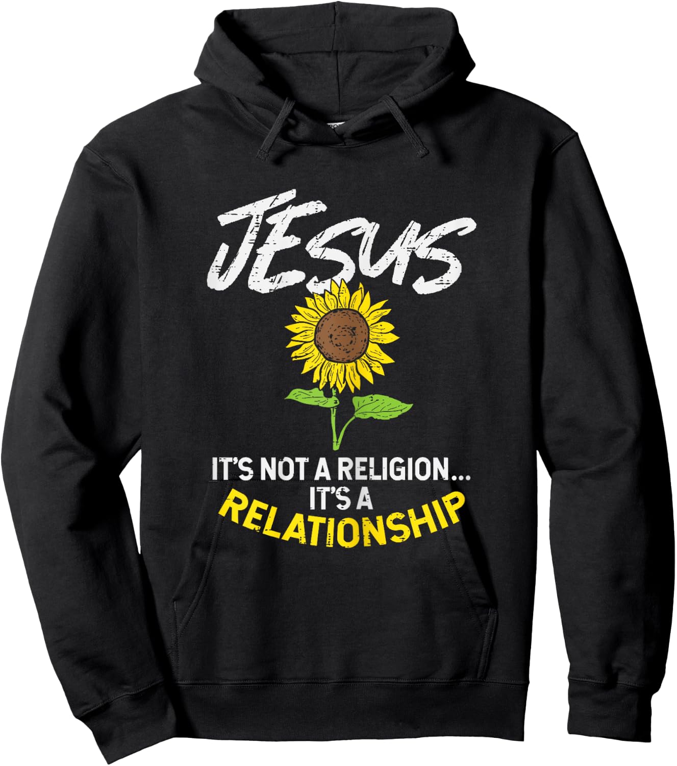 BoredKoalas Jesus Shirts Religious Christian Gift Sunflower Jesus Not Religion Relationship God Christian Gift Hoodie - Hoodie | Black