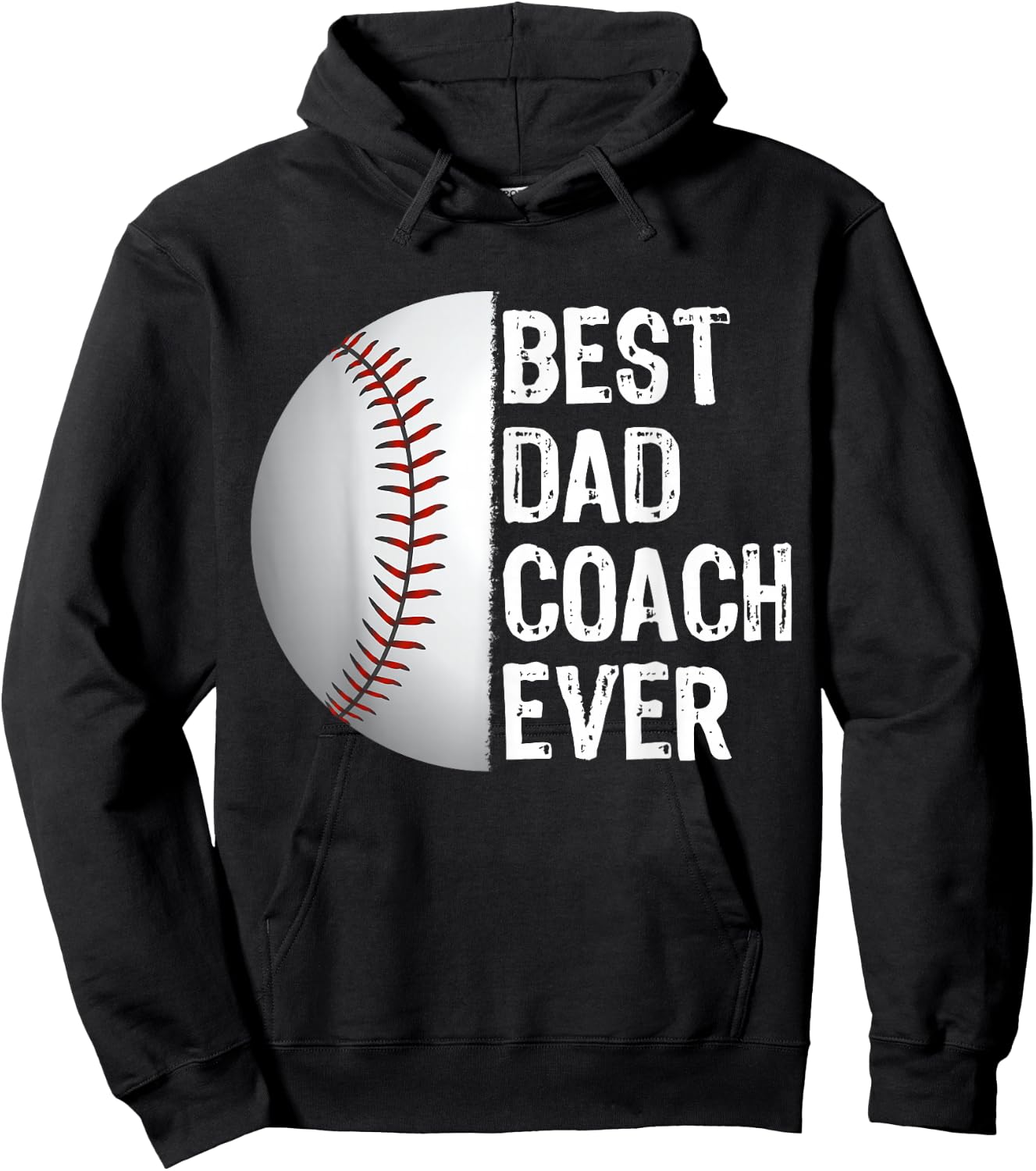 Best Dad Coach Ever Funny Baseball for Sport Lovers Hoodie - Hoodie | Black