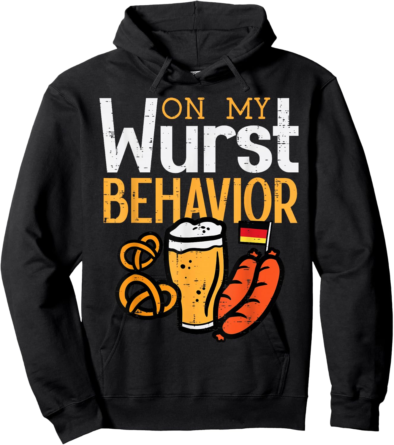 Oktoberfest Wurst Behavior Fun German Costume Men Women Kids Hoodie - Hoodie | Black