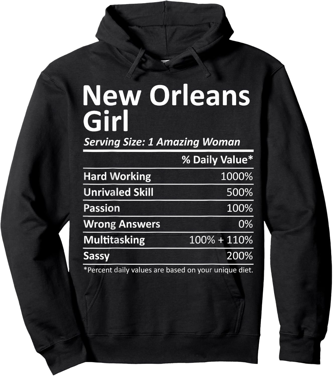 New Orleans Girl LA Louisiana Funny City Home Roots USA Gift Small Hoodie - Hoodie | Black