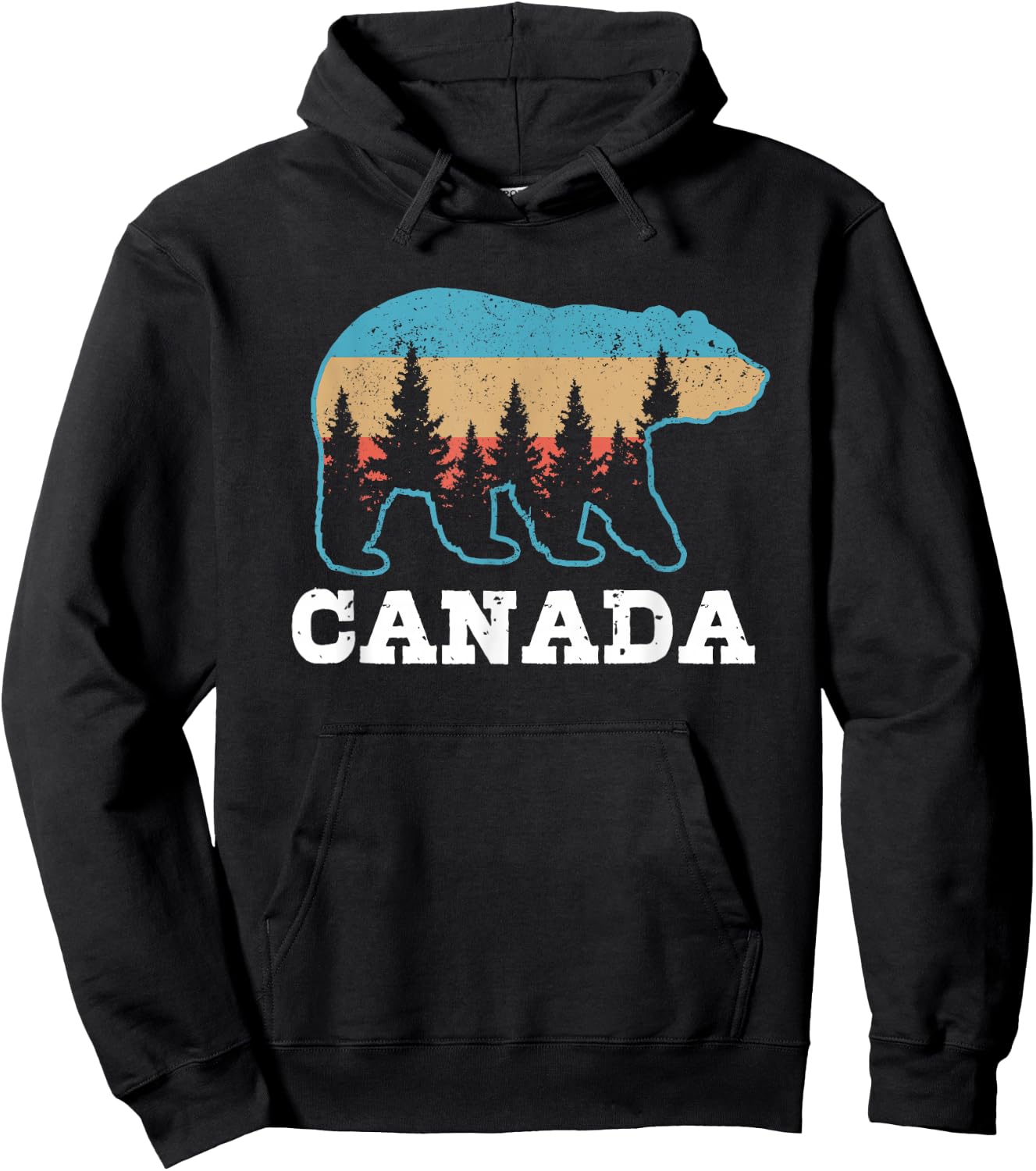 Canada Vintage Grizzly Bear Nature Souvenir Gift Hoodie - Hoodie | Black