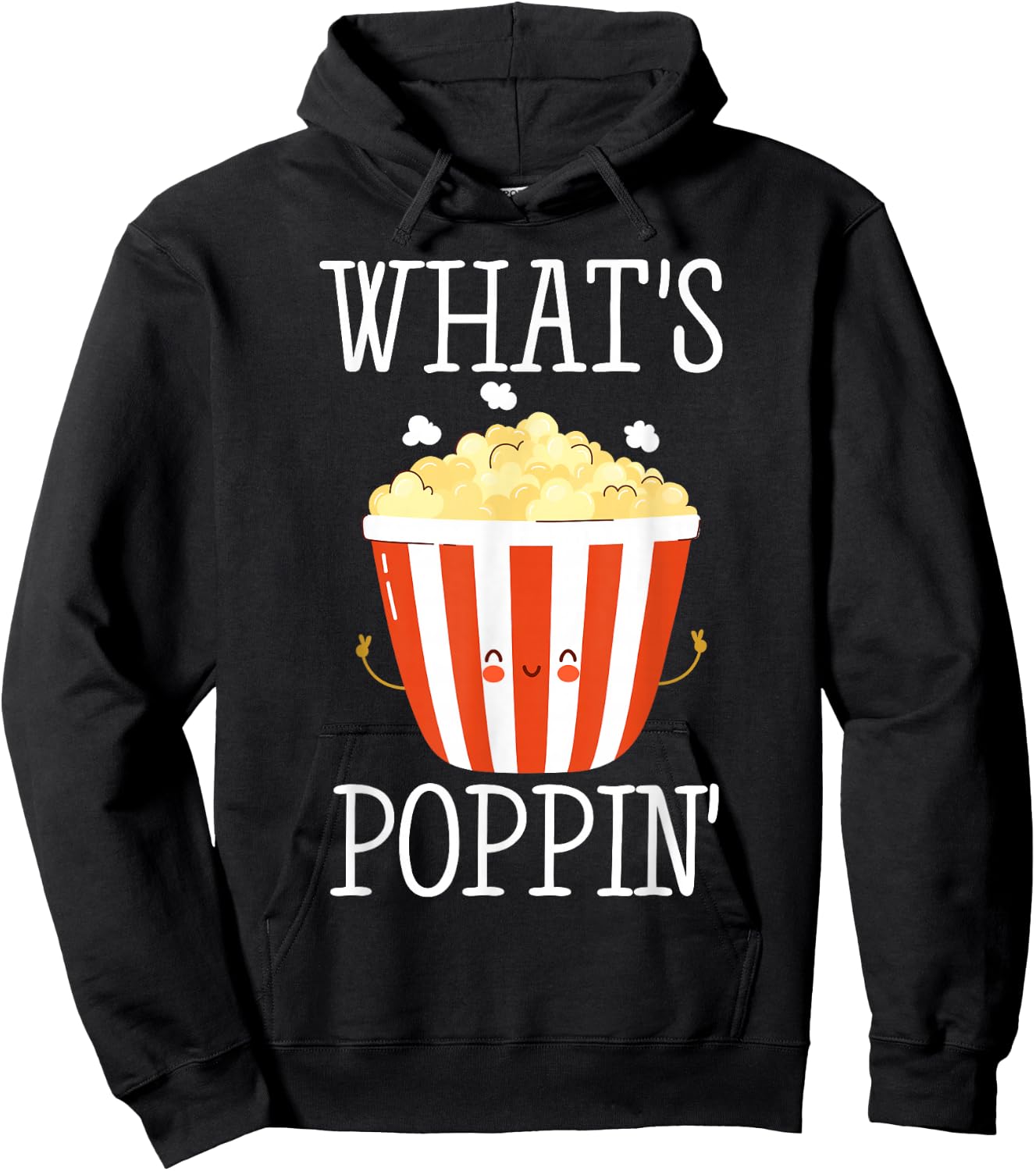What's Poppin Funny Popcorn Hoodie - Hoodie | Black