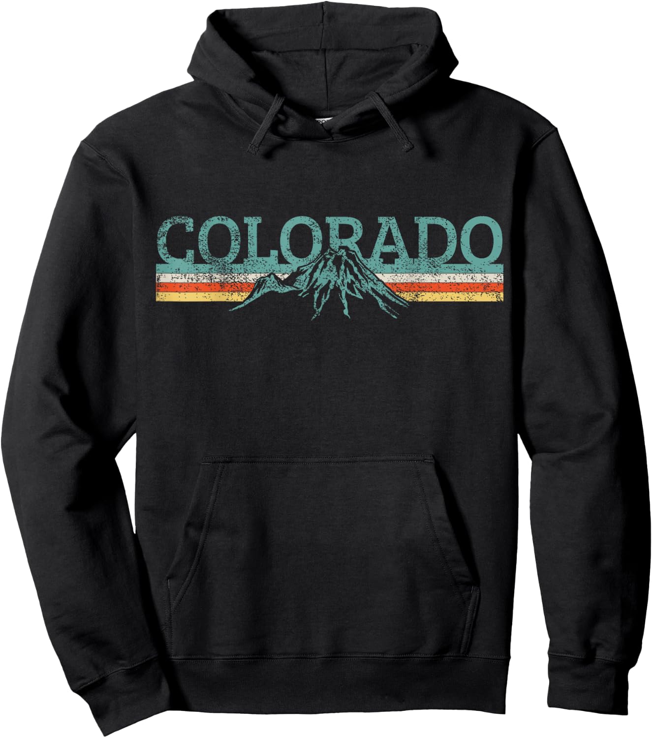 Colorado Retro Hiking Travel Hoodie - Hoodie | Black